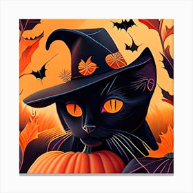 Adorable Halloween Cat Canvas Print