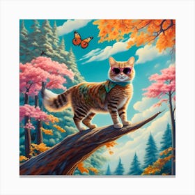 Cat In Sunglasses Canvas Print