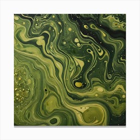 olive gold abstract wave art 12 Canvas Print