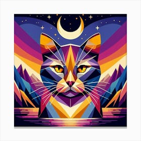 Sooty Low Poly Cat Canvas Print