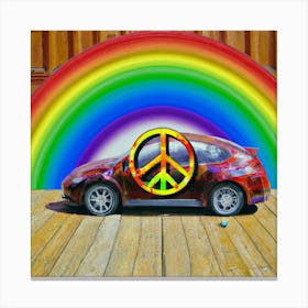 A Tesla Volkswagen Oil Painting Renaissance Style Canvas Print