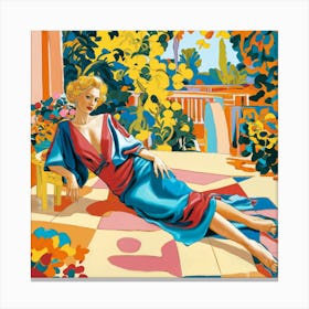 Woman In A Blue Dress Matisse Canvas Print