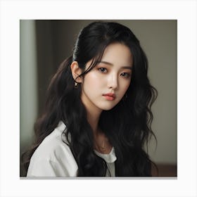 Kim Jisoo With Long Hair Canvas Print