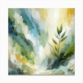Abstract Nature’s Embrace, A Fusion of Flora and Color Canvas Print