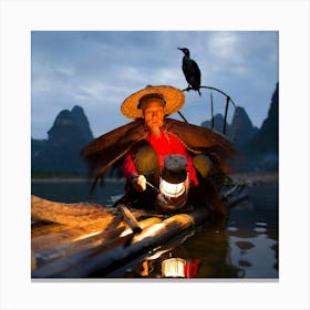 Cormorant fishing Liu Jiang Canvas Print