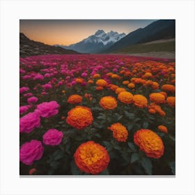 Flowers In The Mountains Canvas Print