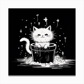 Cat In A Bucket Canvas Print