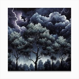 Lightning In The Trees Canvas Print