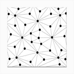 Black And White Network Pattern Canvas Print