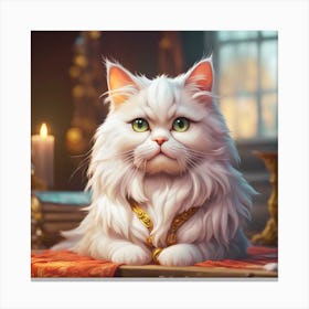 Cute Persian Cat Design Canvas Print