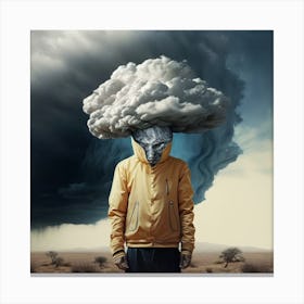 Man With A Cloud On His Head Canvas Print