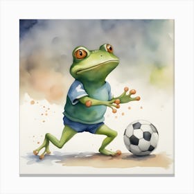 Frog Soccer Canvas Print