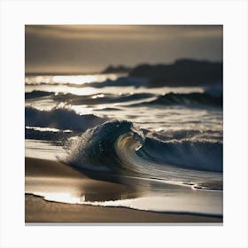 Wave At Sunset 1 Canvas Print