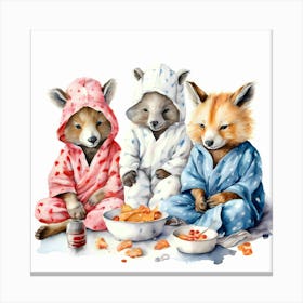 Three Foxes Canvas Print