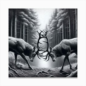 Deer In The Woods Canvas Print