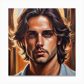 Man With Long Hair 10 Canvas Print