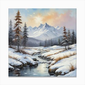 Winter Landscape Painting Art Print 3 Canvas Print