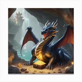 Dragon In Cave Canvas Print