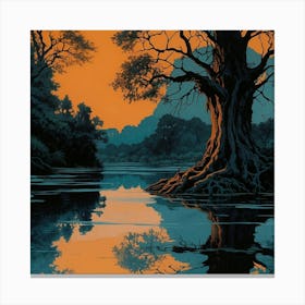 Default Full Moon Rising Over A Pond Photography Romanticism 2 ١ 1 Canvas Print