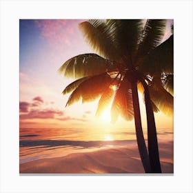 Sunset At The Beach 205 Canvas Print