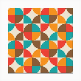 Mid Century Colorful Abstract Minimalist Semi Circles  Canvas Print
