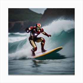 Iron Man Surfing 1 Canvas Print