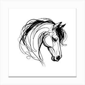 Horse Line Art 02 Canvas Print