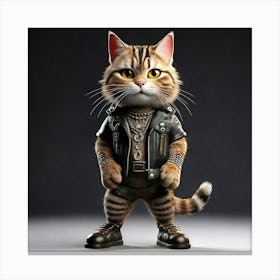 Firefly Animated, Character, 3d, Tabby Cat, Rocker, Standing, Front Paws, Back Paws, Clear Paws, Scr (9) Canvas Print