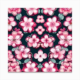 Sakura Flower Pattern Canvas Print