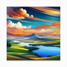 Landscape Painting, Landscape Painting, Landscape Painting, Landscape Painting, Landscape Painting 13 Canvas Print