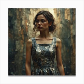 Girl In A Dress Canvas Print