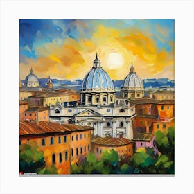 Rome At Sunset Canvas Print