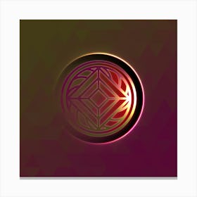 Geometric Neon Glyph on Jewel Tone Triangle Pattern 095 Canvas Print