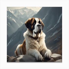 St Bernard Dog 80 Canvas Print