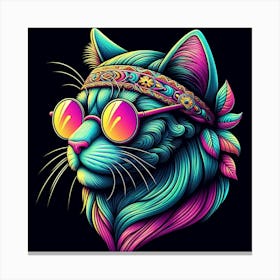 Hippie Cat 1 Canvas Print