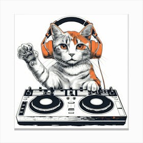 Dj Cat 4 Canvas Print