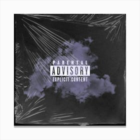 Parental Advisory - Explicit Content (purple) Canvas Print