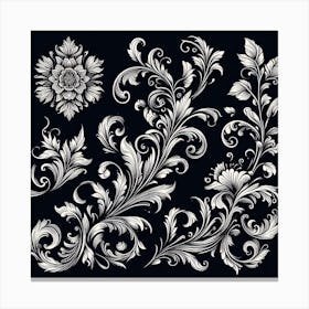 Ornate Floral Pattern 1 Canvas Print