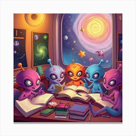 Aliens Doning Homework II Canvas Print