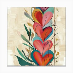 Hearts On A Branch 1 Canvas Print