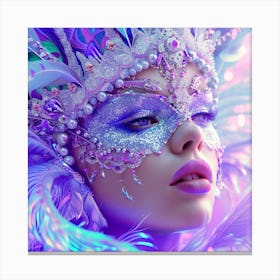 Carnival Girl With Feathers Canvas Print