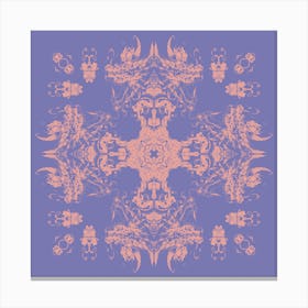 Pastel Dragon Head Pattern Lilac And Peach Canvas Print