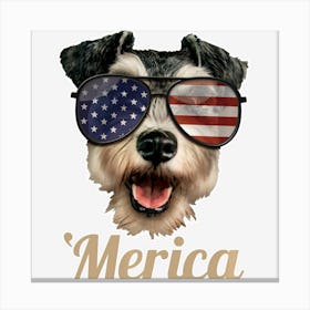 Limited Edition Merica Miniature Schnauzer Dog Lover Men Women Canvas Print