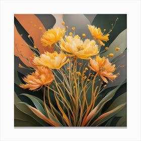 Sunlit Petals: A Floral Symphony 3 Canvas Print