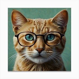 Default Cats With Glasses Art Print 2 Canvas Print