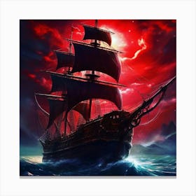Pirate Ship In The Ocean 3 Canvas Print