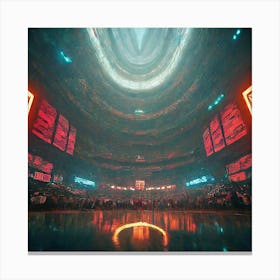 Futuristic Basketball Court Canvas Print