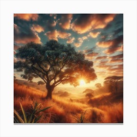 Sunset In The Savannah Canvas Print