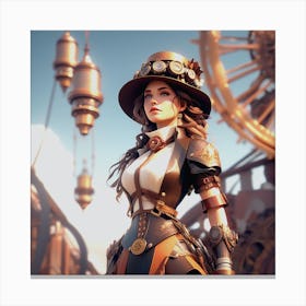 Steampunk Girl 1 Canvas Print