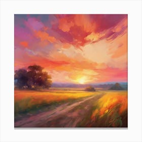 Love at first sunset Canvas Print